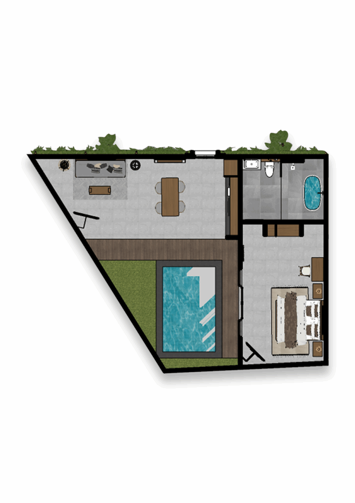 Floorplan - Grand 1 Bedroom Private Pool Villa